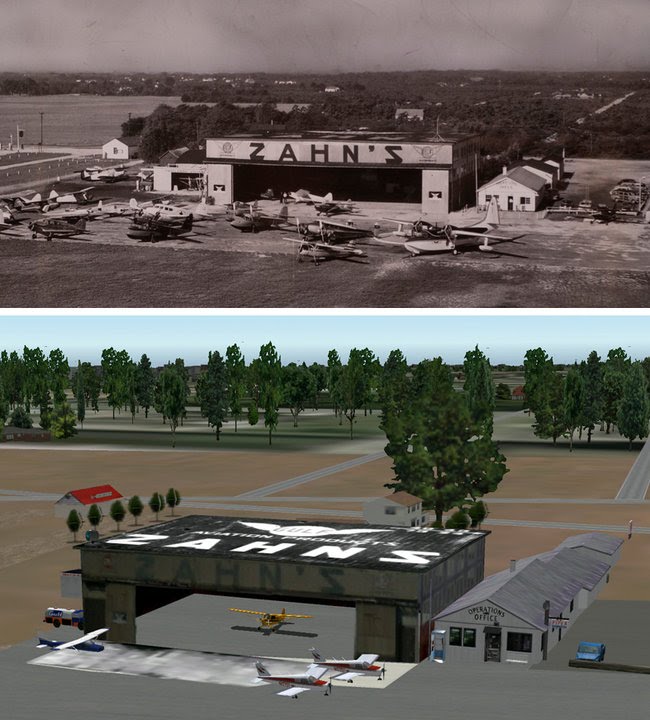 Zahn's Airport, in the 1970s and in the X-Plane flight simulator