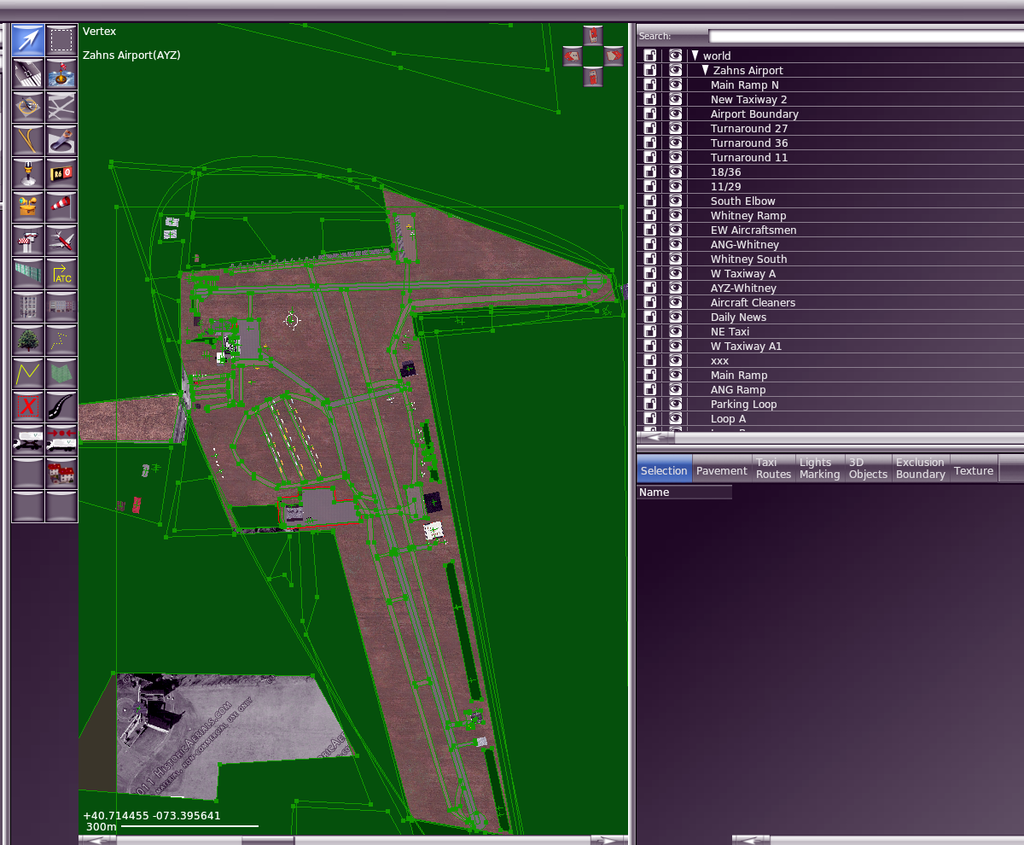 Zahn's Airport, as seen through the X-Plane World Editor